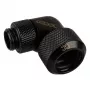 Alphacool Eiszapfen 16mm HardTube skrutkovacia vsuvka 90° otočná G1/4 – uhlová svorka na kvapalinový chladiaci systém – hlboká čierna