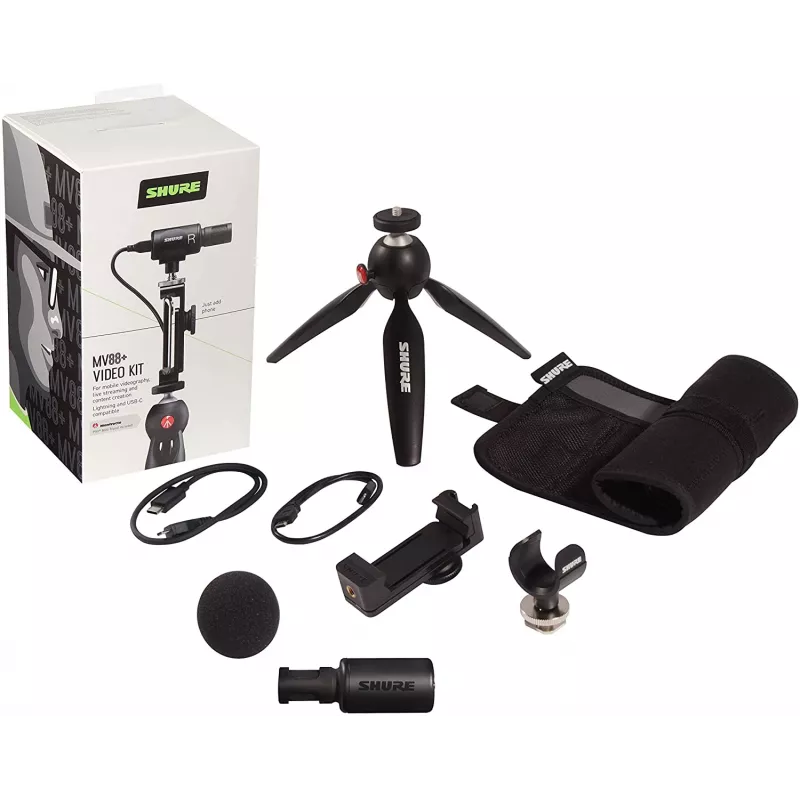 Shure MV88+ VIDEO KIT čierny stolný mikrofón