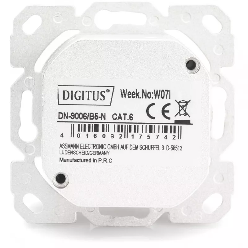 CAT.6A dátová zásuvka, na omietku, tienená, 2x RJ-45 LSA (biela, 5 kusov, Class E)