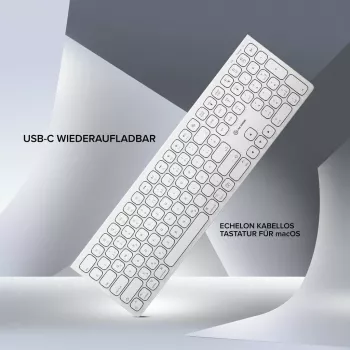 ALOGIC Echelon USB-C nabíjateľná bezdrôtová klávesnica Full-Size QWERTZ