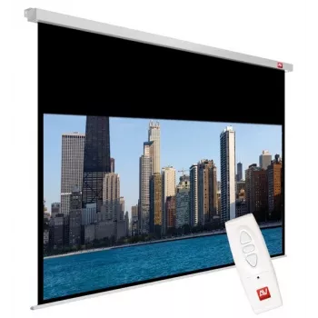 Projekčné plátno AVTEK Video Electric 240 4:3 — viditeľná plocha 235×176,2 cm, celková 240×200 cm, elektrické s diaľkovým ovládačom, montáž na strop/stenu
