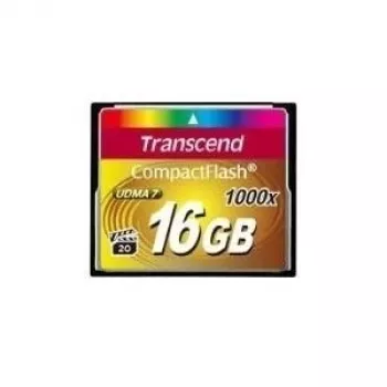 TRANSCEND TS16GCF1000 Transcend pamäťová karta 16GB Compact Flash 1000x (čítanie 160MB/s, zápis 70MB/s)