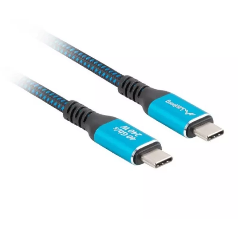 USB-C na USB-C kábel LANBERG CA-CMCM-45CU-0020-BK, 240 W PD, 8K@60Hz, 2,0 m