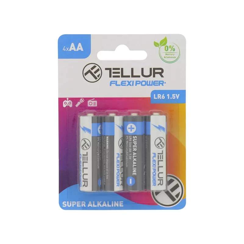 Batéria Tellur Flexi Power AA LR6 1,5 V balenie 4 ks