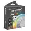 Sharkoon Shark Blades PWM RGB 120 mm ventilátor do skrine, 400–1400 ot./min., biely