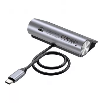 USB hub Unitek H1337AGY01 – 4 porty (2×USB-C, 2×USB-A), až do 5 Gbit/s na port, hliník, strieborný