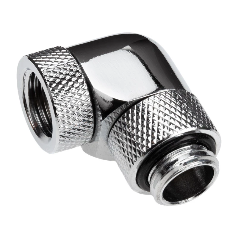 Alphacool Eiszapfen Connector Series - uhlový montážny adaptér pre systém kvapalinového chladenia - strieborno-niklový