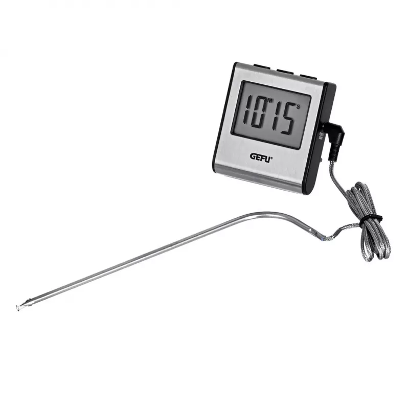 Teplomer na potraviny GEFU digitálna sonda 0–250 °C, nehrdzavejúca oceľ, 16 cm senzor