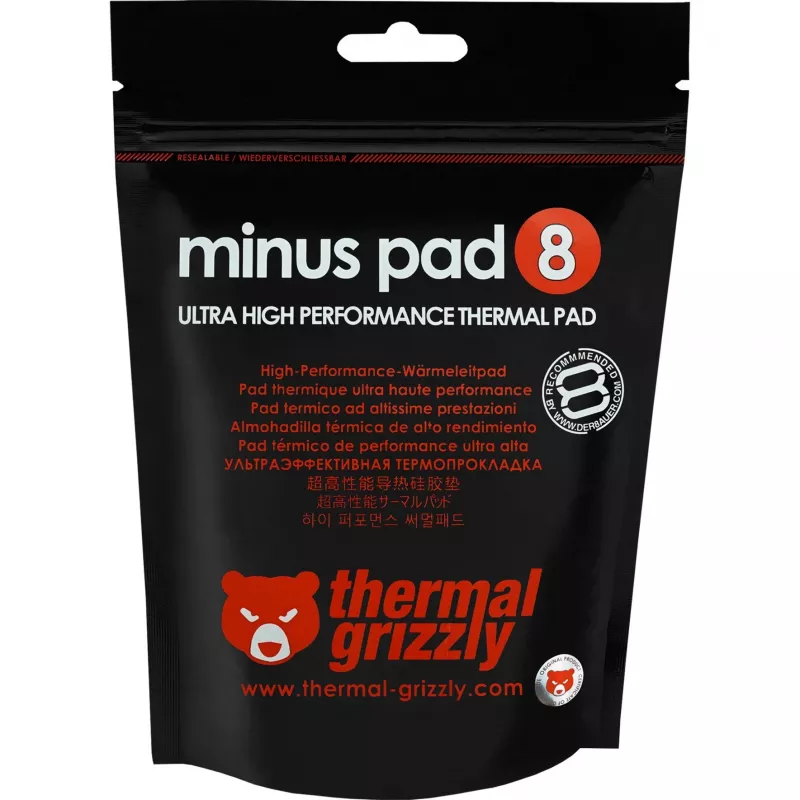 Tepelná podložka Thermal Grizzly Minus Pad 8 — 100 x 100 x 3,0 mm, ružová
