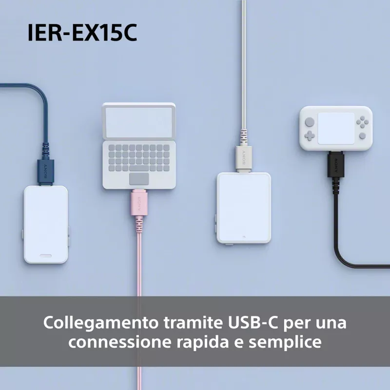 Sony IER-EX15C headset káblový in-ear hovory/hudba USB Type-C modrý