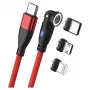 USB kábel RealPower MagneticCharge 100 1 m USB-C červený rýchle nabíjanie