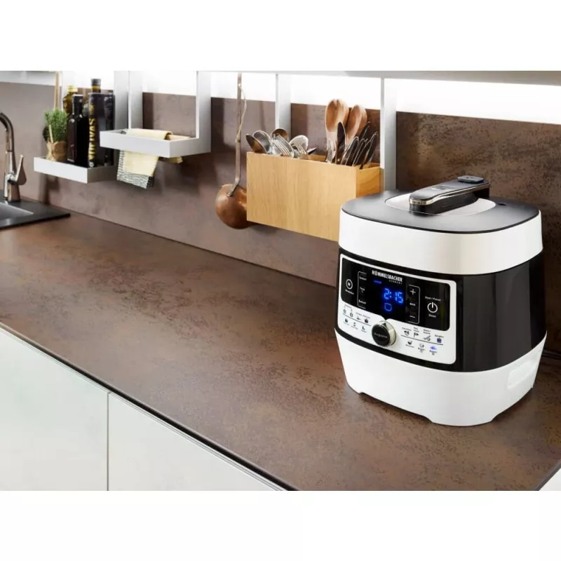 Elektrický tlakový hrniec Rommelsbacher MD 1000 – 4 l, 1000 W, 14 programov, biela/čierna
