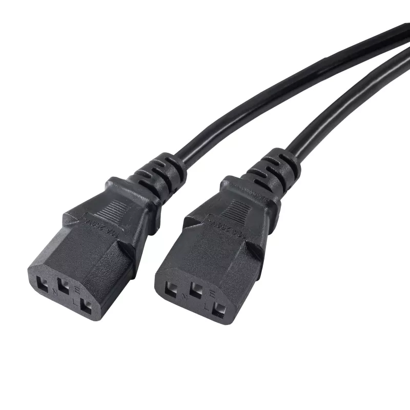Akyga AK-PC-04A napájací rozdeľovací kábel CEE 7/7 na 2x IEC C13, 1,8 m, čierny
