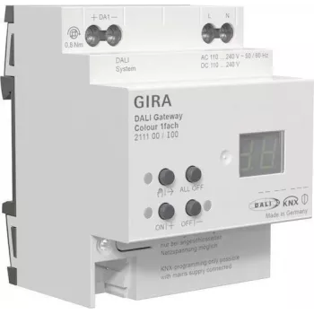 DALI gateway Gira 211100 Colour 1f REG KNX Secure pre integráciu medzi systémami KNX a DALI