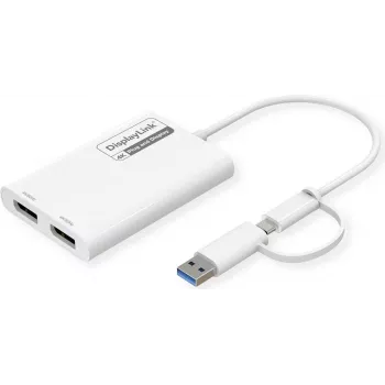 ROLINE zobrazovací adaptér USB Type C A - Dual DP 4K60 ST/BU - adaptér - digitálny/dátový (12.03.3207)