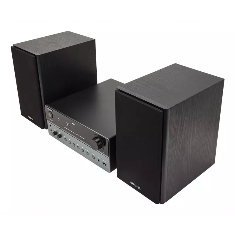 Mikrosystém pre domáce audio Aiwa MSBTU-700DAB — 25 W RMS, DAB+/FM, Bluetooth 10 m, CD mechanika, LED displej, čierna/arktická modrá