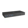 Lindy 2 port Dual Head HDMI 4K60, USB 3.0 KVM prepínač, 4096 x 2160 pixelov, 4K Ultra HD, čierna