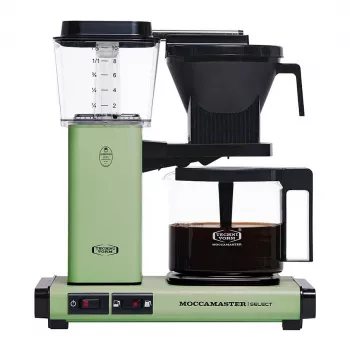 Filtrový kávovar MOCCAMASTER KBG Select — 1,25 l nádrž na vodu, kapacita 10 šálok, ušľachtilá oceľ, pastelová zelená