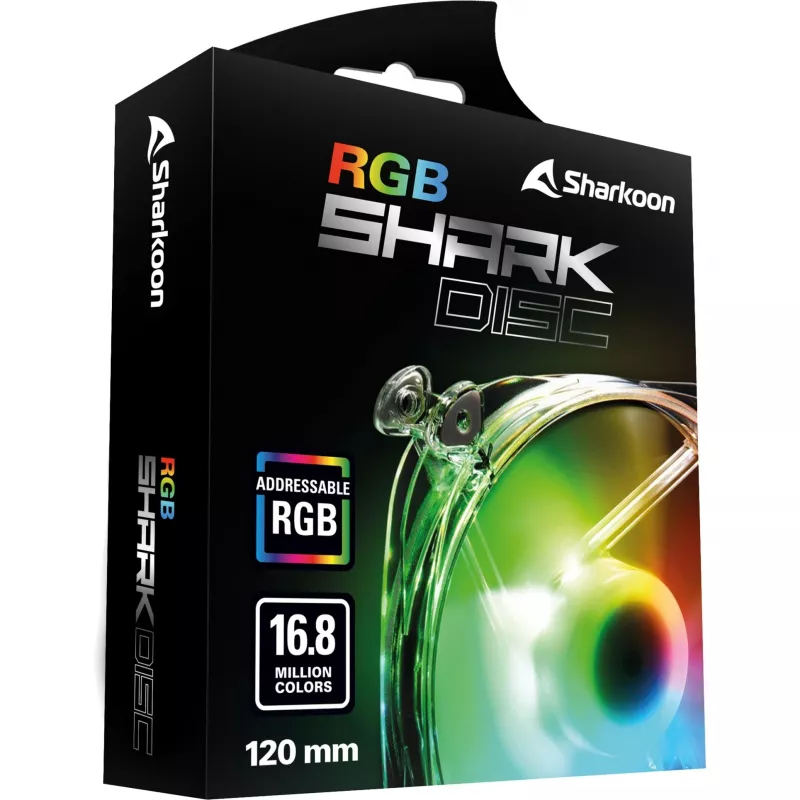 SHARKOON SHARK Disc ARGB 120mm skriňový ventilátor - biela
