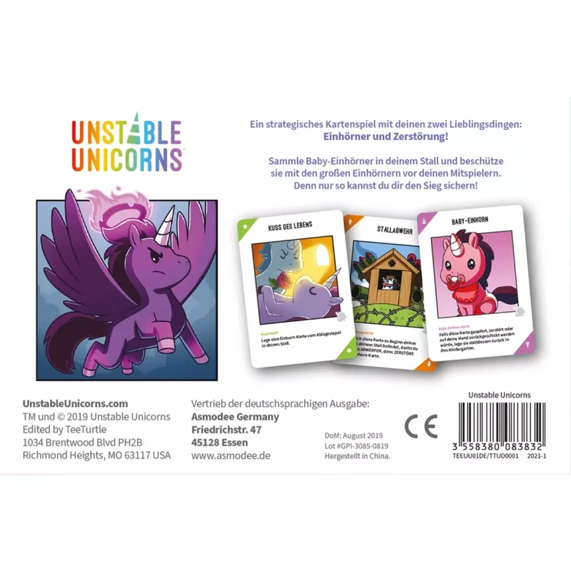 Unstable Unicorns, kartová hra