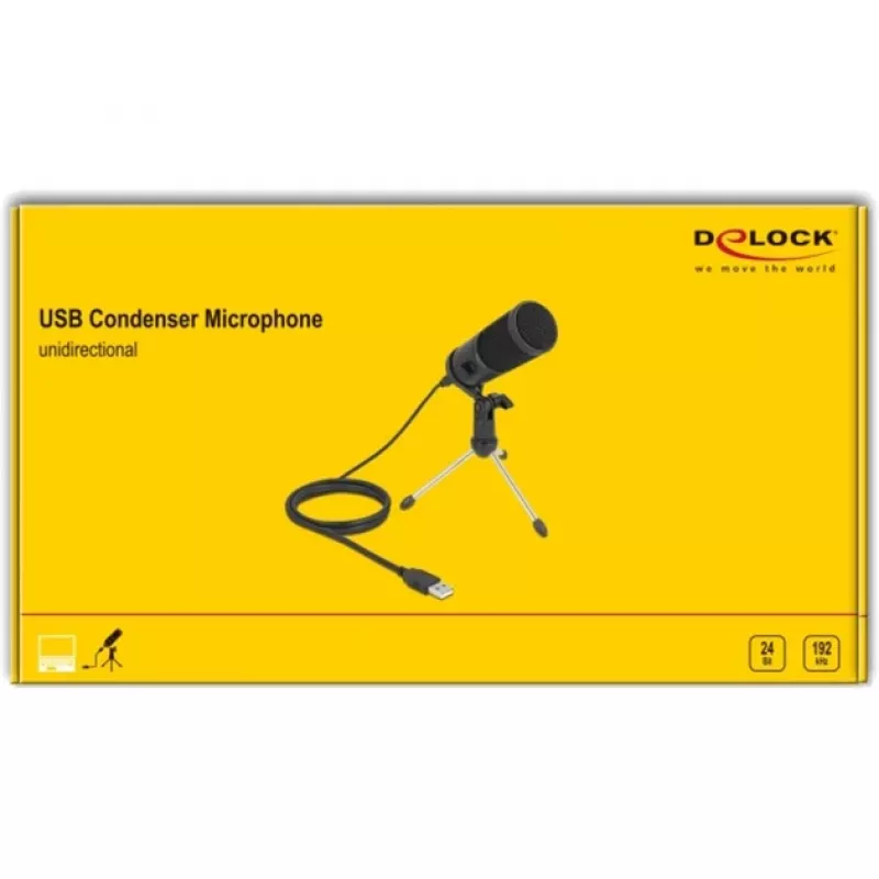 Delock - mikrofón - USB - čierny (66832)