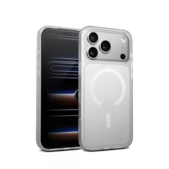 Crong Hybrid Matte Magnetic MagSafe puzdro pre iPhone 17 Pro – priesvitná biela, PC+TPU