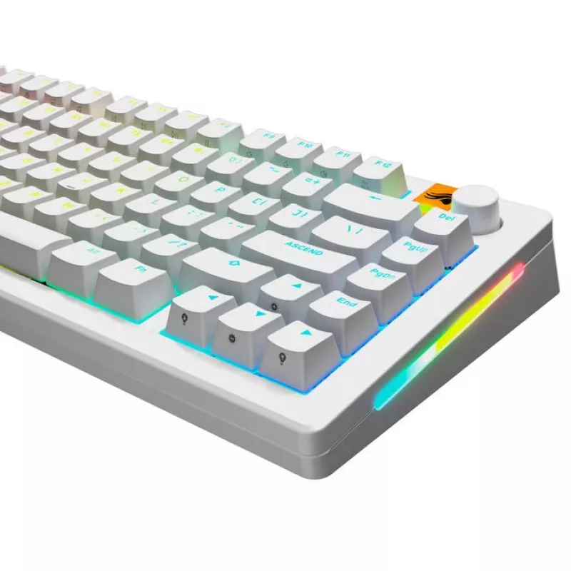 GLORIOUS GPBT Backlit Keycaps — PBT biela, ANSI layout