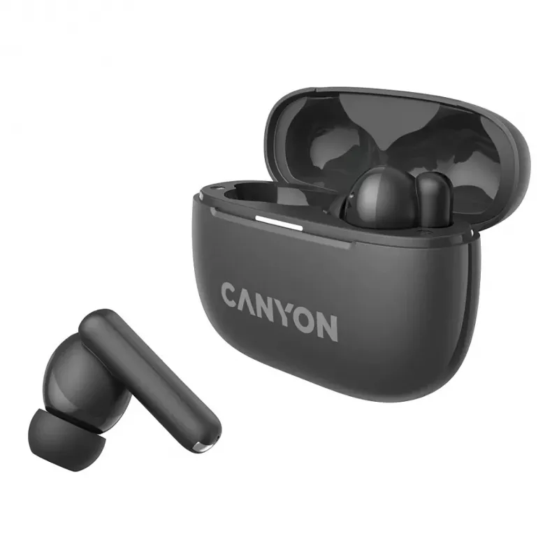 Bezdrôtové slúchadlá do uší Canyon OnGo TWS-10 ANC+ENC True Wireless, sivé (CNS-TWS10BK)