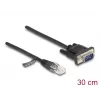 Delock sériový kábel RS-232, RJ45 samec na D-Sub 9 samec, 30 cm, čierny