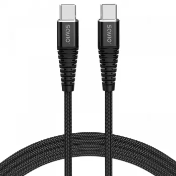 Savio CL-160 USB kábel 2 m USB 2.0 USB C - USB C čierna