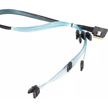 Supermicro – interný SAS kábel – 1x8 slim SAS (SFF-8654) (M) ľavý zahnutý na SATA (M) 70 cm