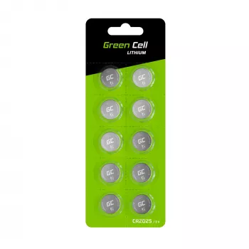 Green Cell blister 10x lítium batéria CR2025 3V 160mAh gombíková
