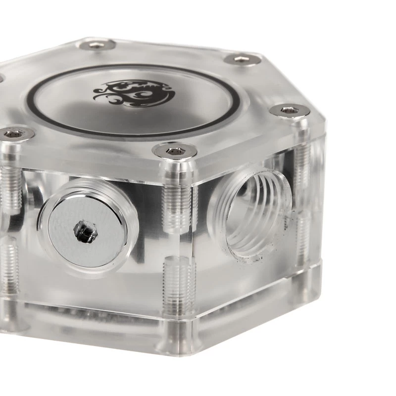Indikátor prietoku BitsPower Hexagon Flow Indicator-RGB BP-HFI-RGB — RGB osvetlenie, šesťuholníkový dizajn