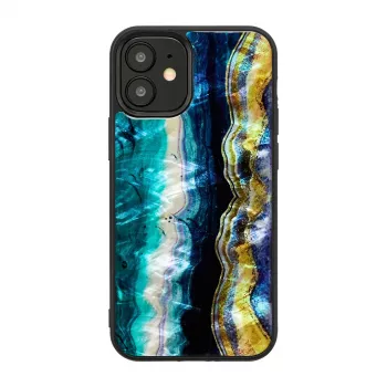 Ochranné puzdro iKins pre Apple iPhone 12 mini — fialový achátový vzor