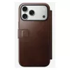 Puzdro na telefón Nomad Modern Leather Folio pre iPhone 17 Pro Max — hnedá, koža, 6,3