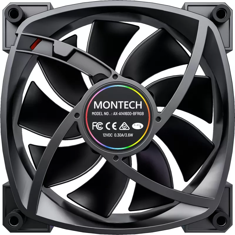 Ventilátor Montech AX140 PWM 14 cm čierny 540-1760 RPM