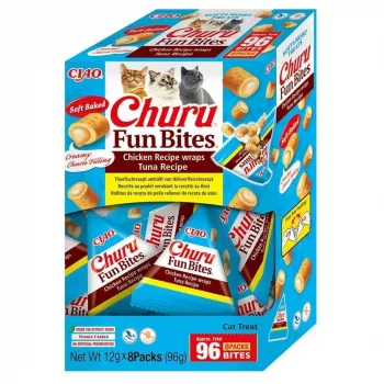 INABA Churu Fun Bites kura a tuniak – maškrty pre mačky – 8x12 g