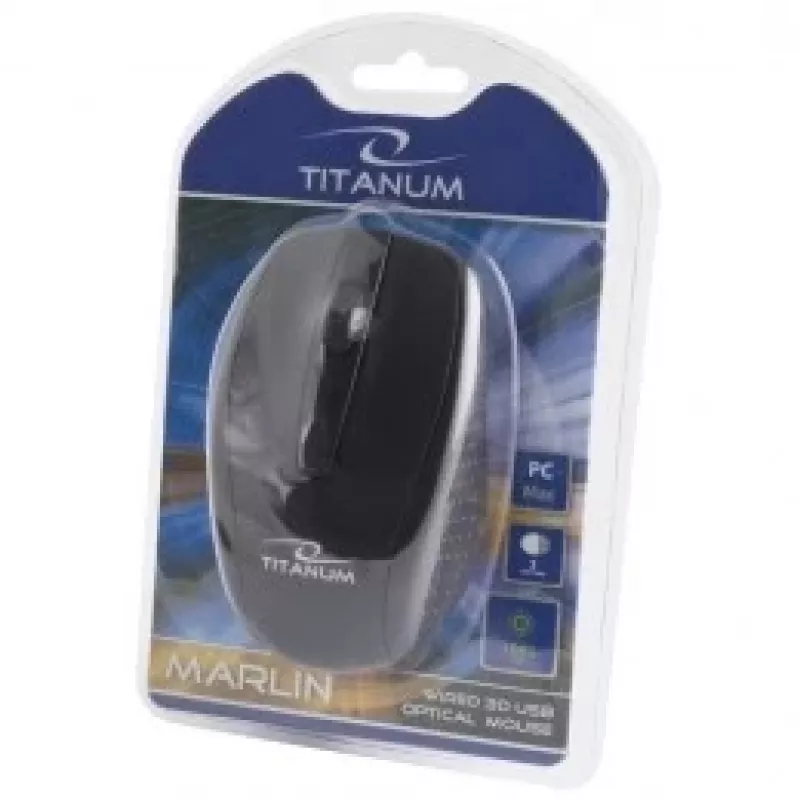 TITANUM TM110K myš pre obe ruky USB Type-A optická 1000 DPI