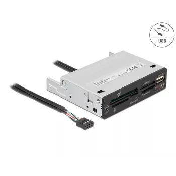 DeLOCK 91708 čítačka kariet USB 2.0 interná čierna sivá CF SD MicroSD