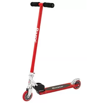 Kolobežka Razor S Kids — kovový rám, pre deti od 5 rokov, čierna/červená, 2,43 kg, rozmery 595×155×115 mm
