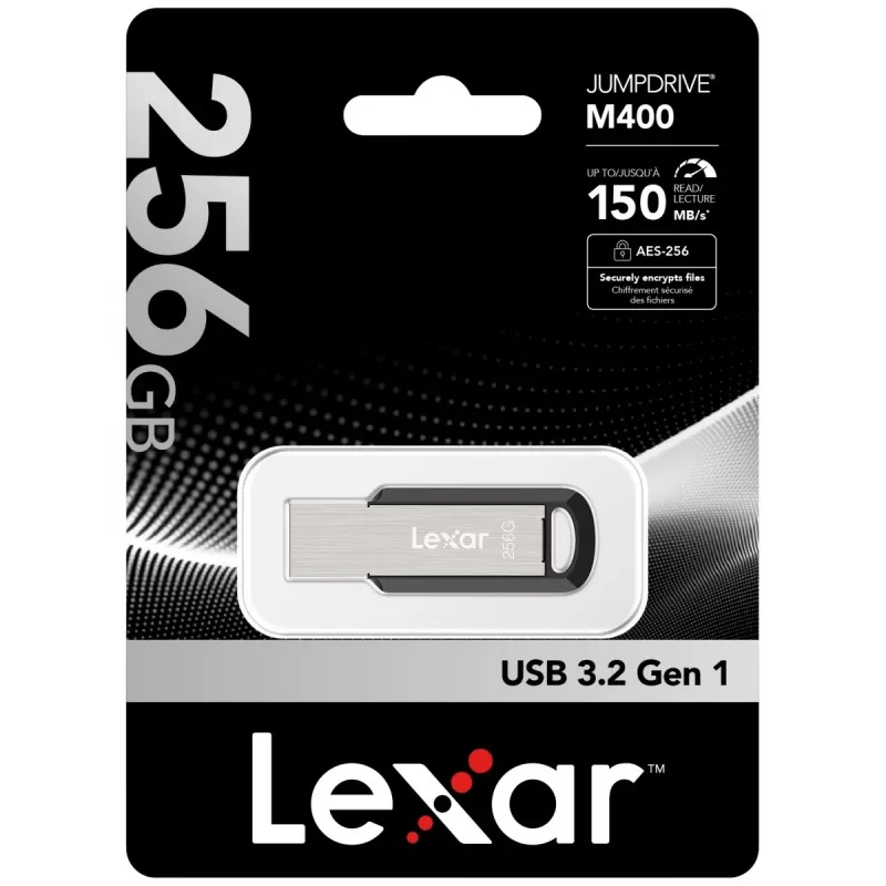„Lexar JumpDrive M400“ USB kľúč 256 GB USB Type-A 3.2 Gen 1 (3.1 Gen 1) strieborný