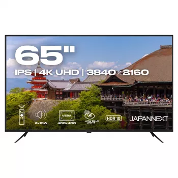 164,0cm/65 (3840x2160) JAPANNEXT JN-IPS650UHD60F 16:9 IPS 60Hz HDMI USB WLAN reproduktor čierny