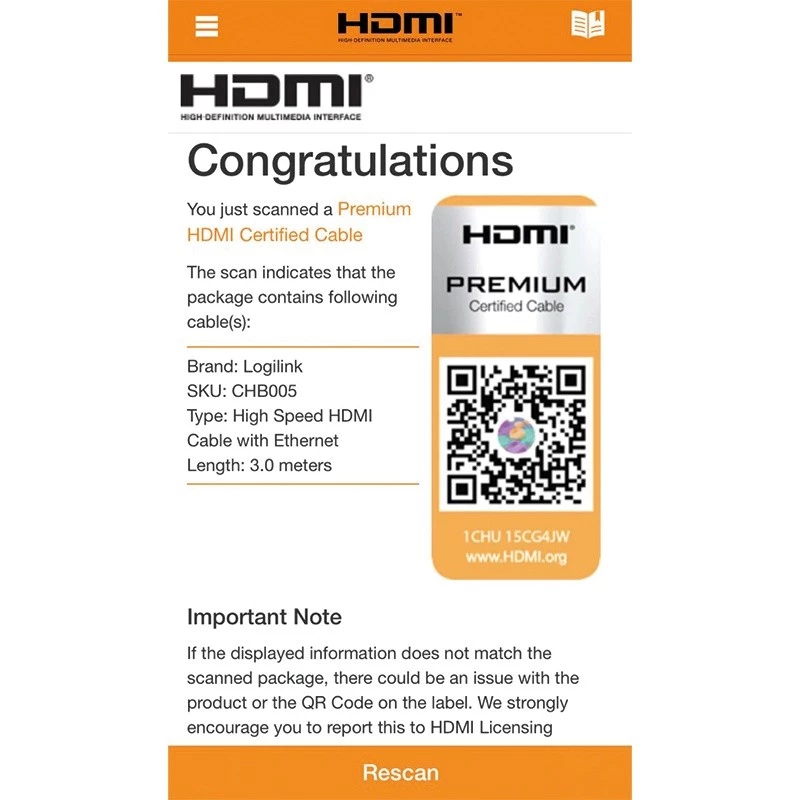 HDMI kábel LogiLink CHB005 3 m