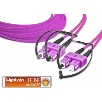 Lightwin vysokokvalitný duplexný LWL patch kábel, MM OM4, SC - SC LWL patch kábel (LDP-50 SC-SC 5.0 OM4)