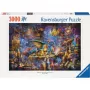 Puzzle Ravensburger 3000 dielov — Drachenbibliothek, 3000 dielov, značka Ravensburger