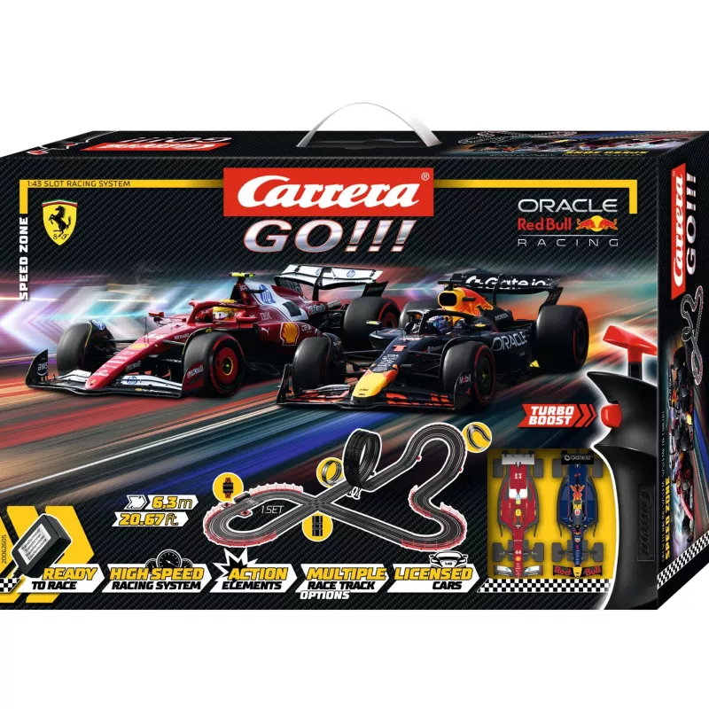 Autodráha so slotovými autíčkami CARRERA GO!!! Speed Zone Set — modulárna elektrická pretekárska dráha