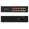 Ethernet PoE switch QOLTEC 52289 — 4x RJ45 PoE porty, 2x RJ45 uplink, 65W PoE rozpočet