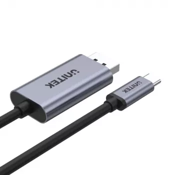 UNITEK V1409A kábel adaptér USB-C DisplayPort čierny, sivý