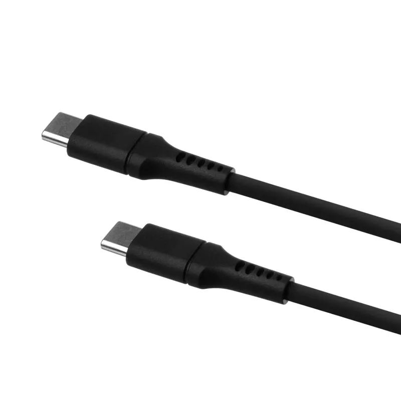 FIXED Liquid Silicone kábel USB-C/USB-C, 0,5m, 60W, čierny | Fixed