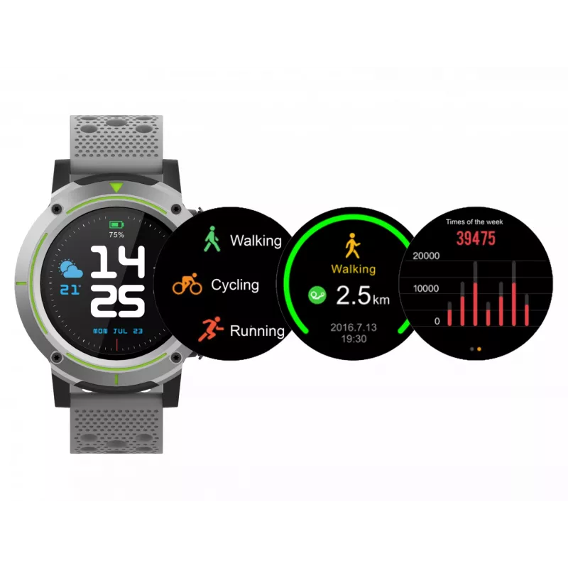 Denver SW-510 GPS smartwatch, 1,3" dotykový displej, sivé